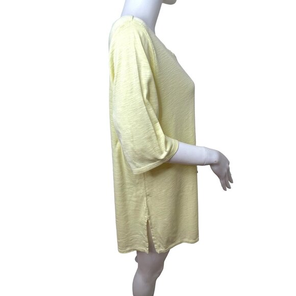 J. Jill Tunic Top Yellow XL Pima Cotton Scoop Neck T-Shirt Casual Work Travel - Picture 4 of 7